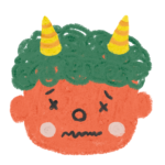 無料で使える かわいいクレヨンタッチの節分イラスト